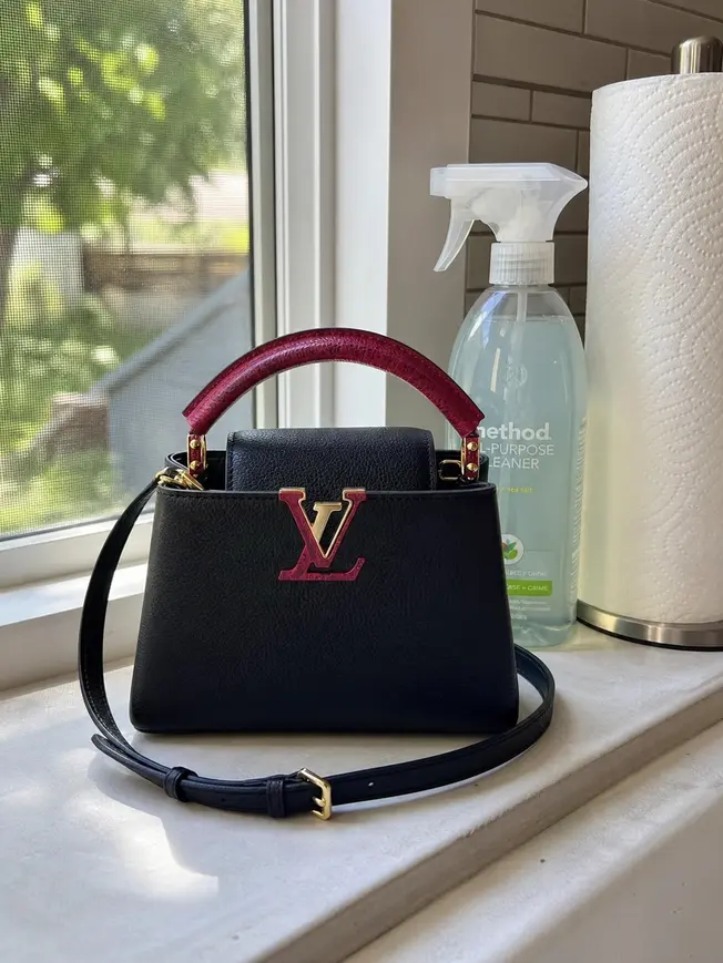 2018 Premium Capucines Mini-Noir Rouge N94048 photo review