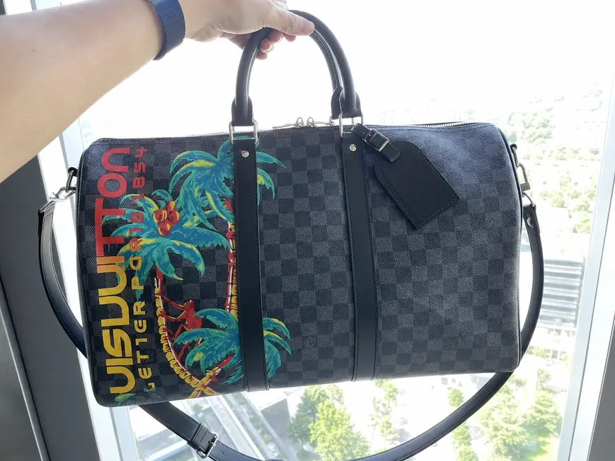 2018 Keepall Bandouliere 45-Damier Cobalt Canvas N50002 photo review