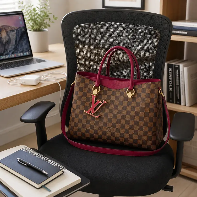 2018 Premium Damier Ebene Canvas LV Riverside-Lie de Vin N40052 photo review