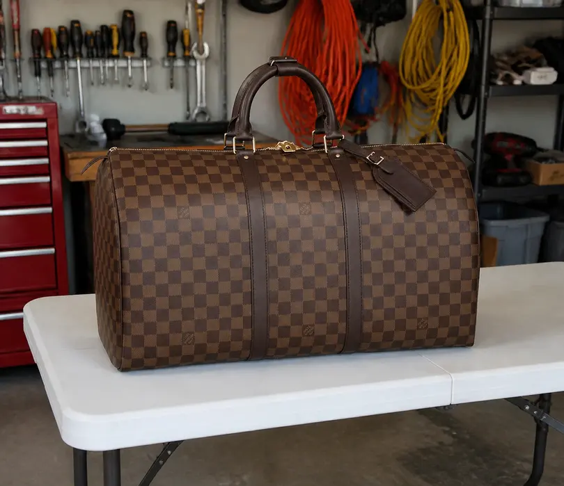 Premium Damier Canvas Keepall 50 Luggage Bag N41427 photo review