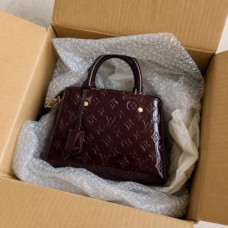 2015 Monogram Vernis Montaigne BB-Amarante M50403 photo review