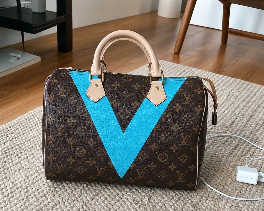 2015 Summer Monogram V Speedy 30 Handbag-Turquoise M41533-1 photo review