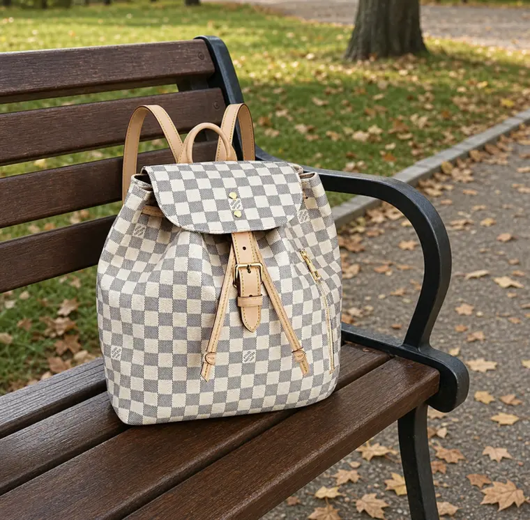 2017 Premium Damier Azur Canvas Sperone Backpack N41578-p photo review