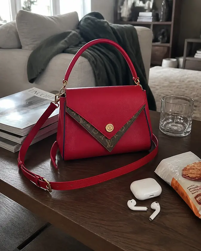 Monogram Canvas Double V 2 Way Handbag-3 Colors M54624 photo review
