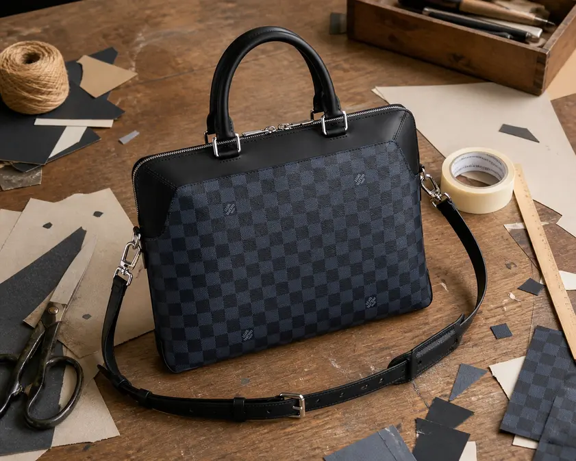 2018 Men Oliver Briefcase Damier Cobalt Canvas N51199 photo review