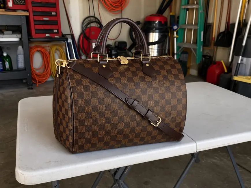 2017 Premium Damier Canvas Speedy Bandouliere 30 N41367 photo review