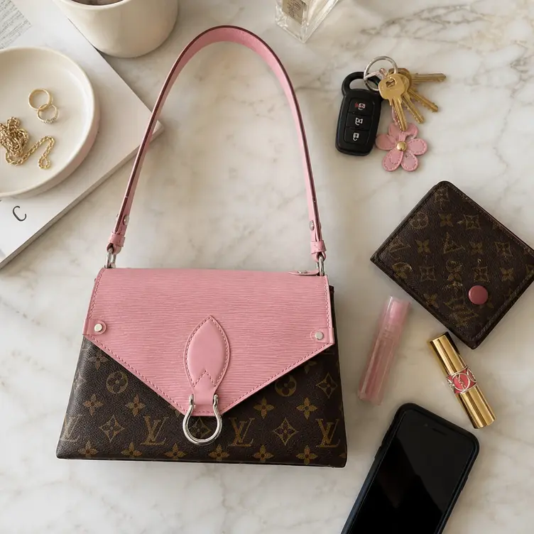2017 Premium Monogram Canvas Epi Saint Michel Handbag-Pink M44031-pink photo review