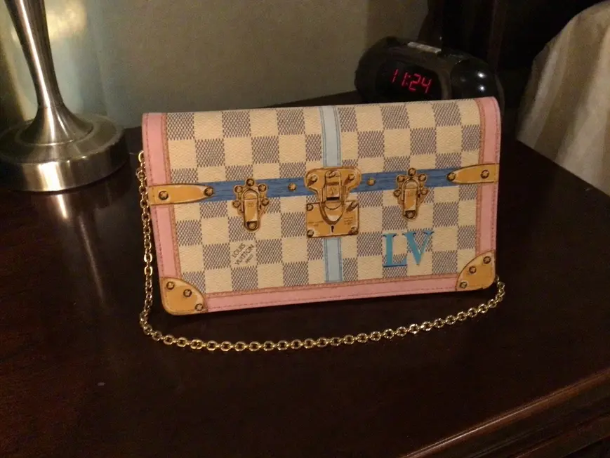 2018 Premium Resort Damier Azur Pochette Weekend Clutch N60108 photo review