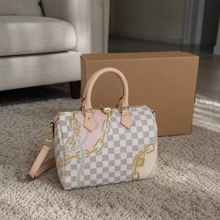 Damier Azur Speedy Bandouliere 25 N40473 photo review
