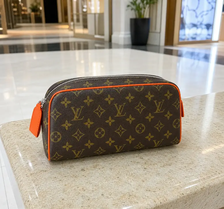 Monogram Macassar canvas Dopp Kit Toiletry Orange M46765 photo review