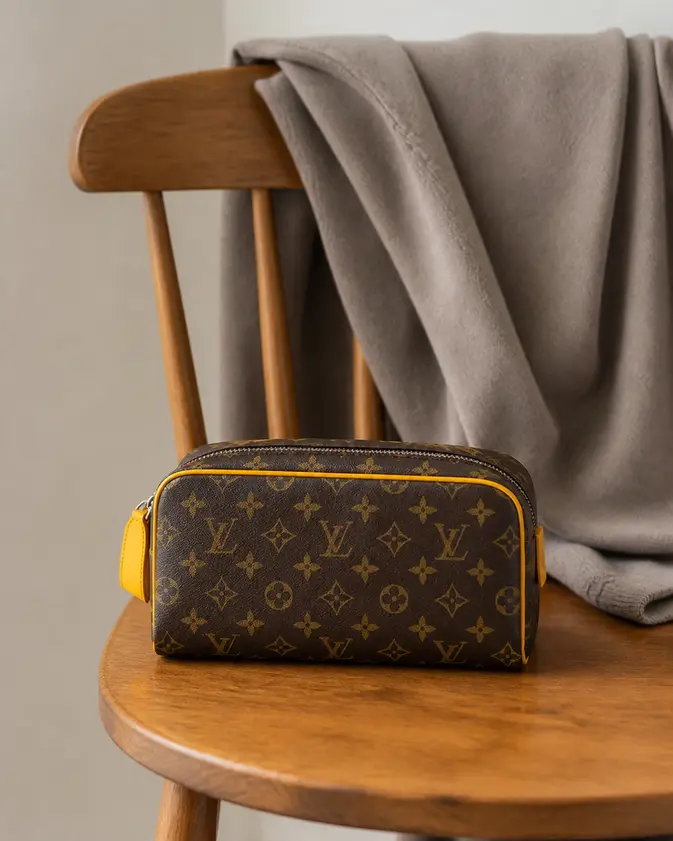 Monogram Macassar canvas Dopp Kit Toiletry Yellow M46764 photo review
