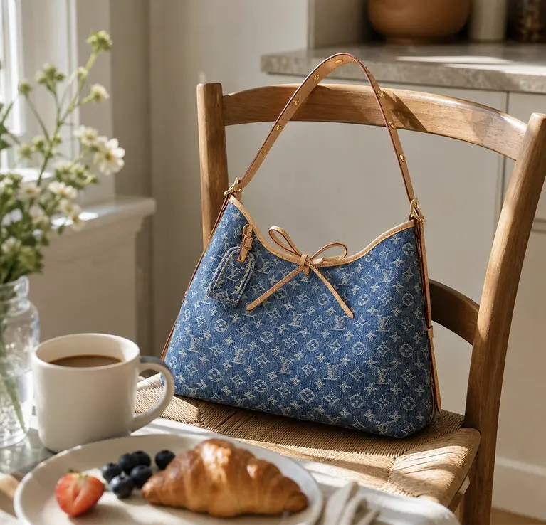 Monogram Denim CarryAll MM Handbag M46855 photo review