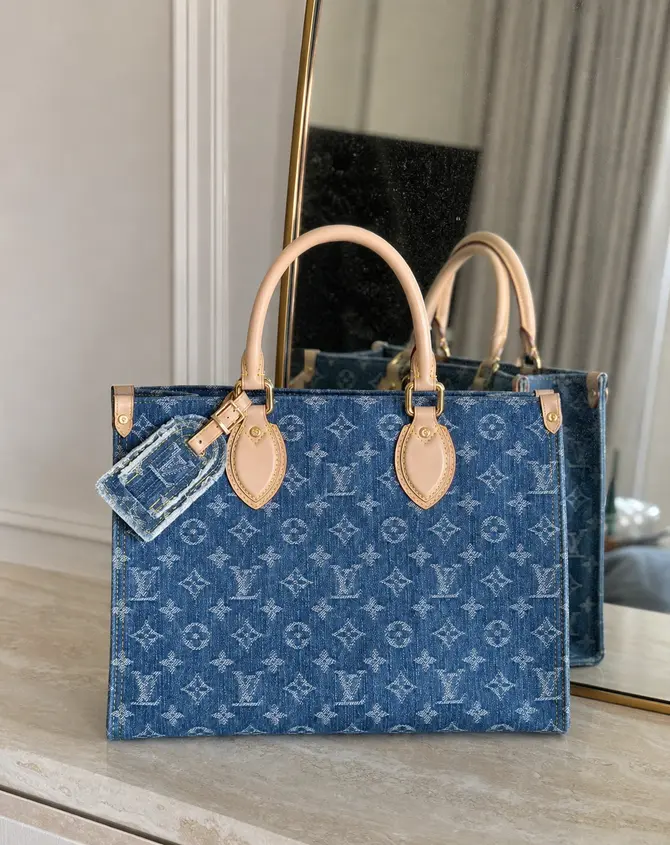 Monogram Denim OntheGo MM Handbag M46871 photo review