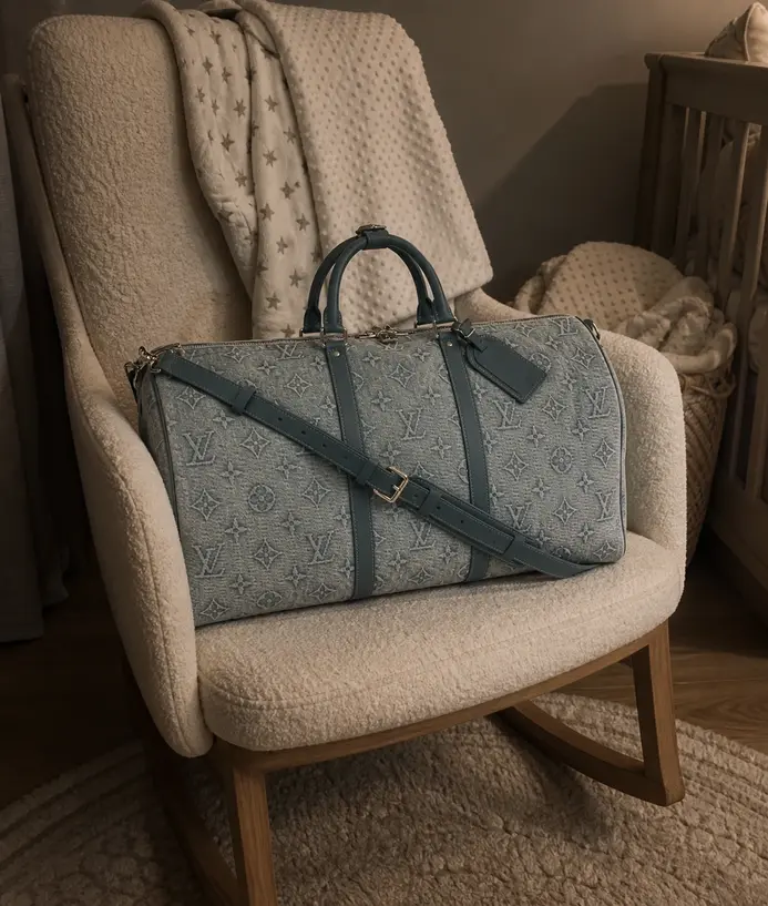 Washed Denim Keepall Bandouliere 50 Handbag M22532 photo review
