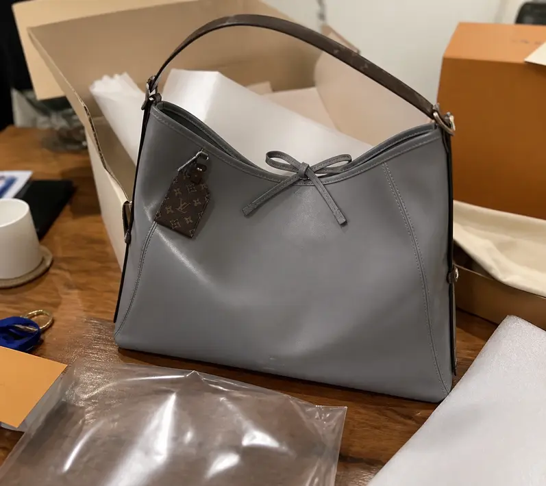 Leather CarryAll Dark MM Bag-Grey M12583-grey photo review