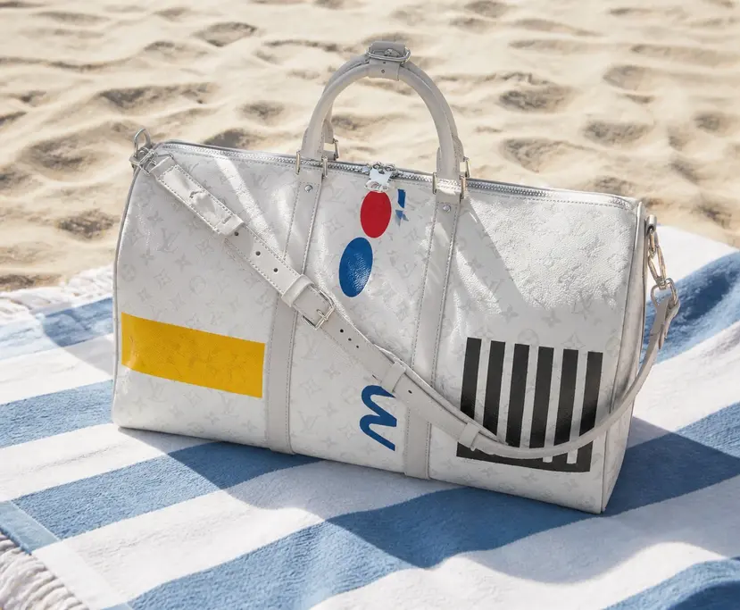 2019 Historic Monogram Canvas Keepall Bandouliere 50-White M44643 photo review