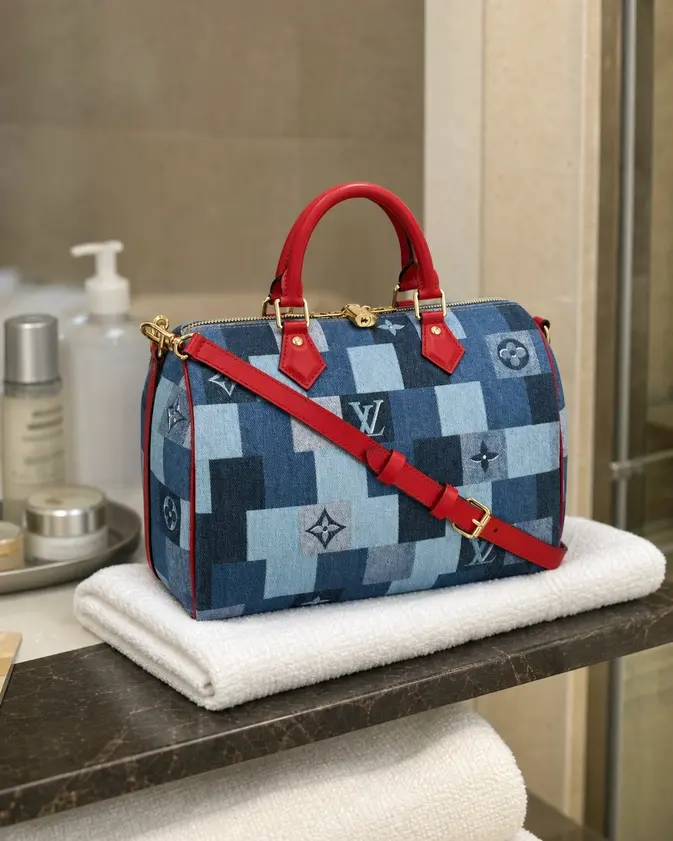 2020 Monogram Denim Speedy 30 Bandouliere M45041 photo review