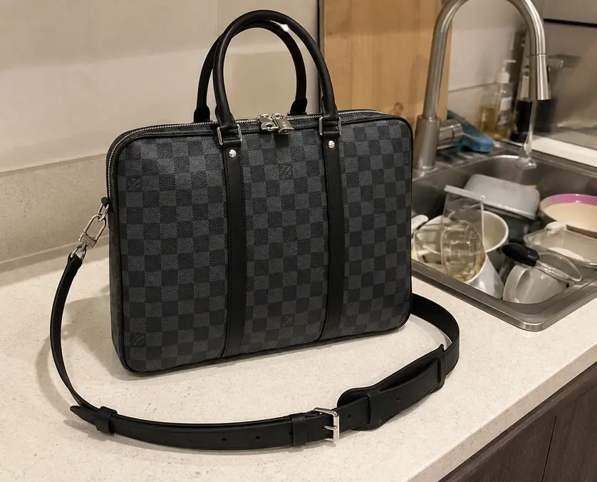 Damier Graphite Porte-Documents Voyage PM N41478 photo review
