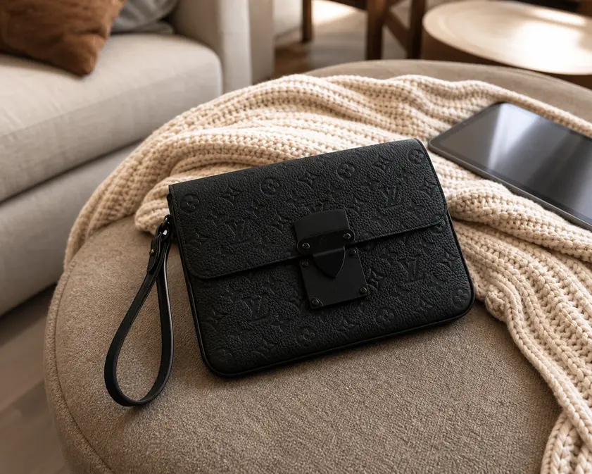 Monogram Embossed Taurillon Leather S Lock A4 Pouch-Black M80582 photo review