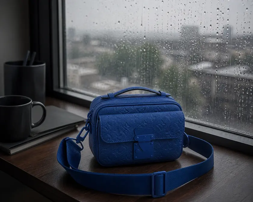 Monogram Embossed Taurillon Leather S Lock Messenger-Blue M58488 photo review