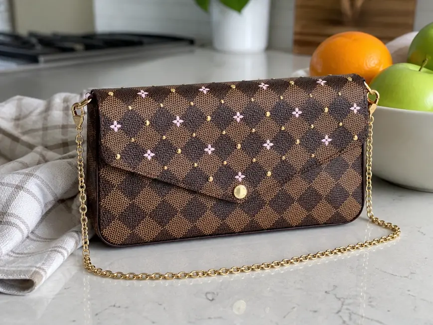Damier Ebene Studs Special Edition Felicie Pochette N60474 photo review