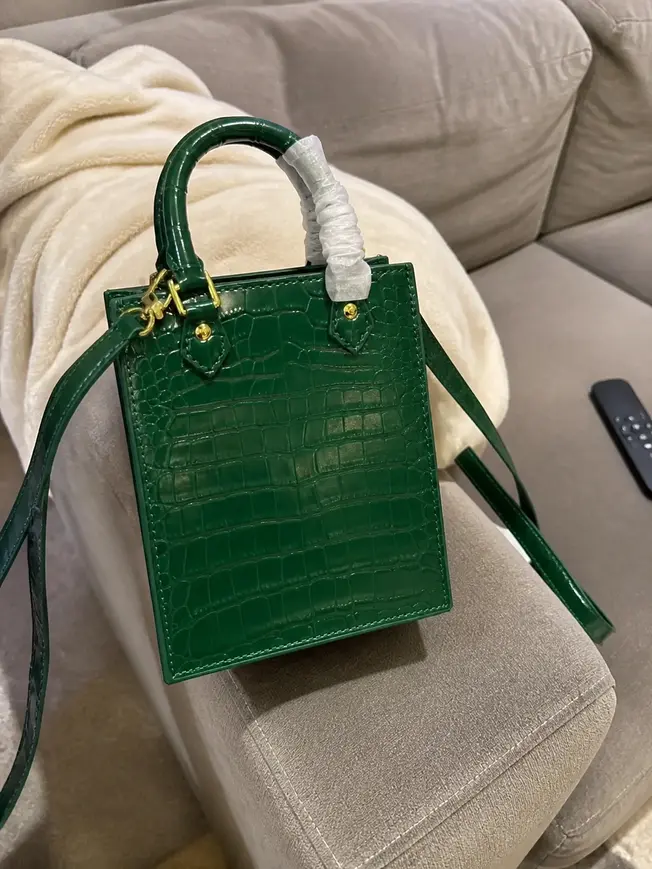Brilliant Alligator leather Petit Sac Plat Bag-Green N99487-Green photo review
