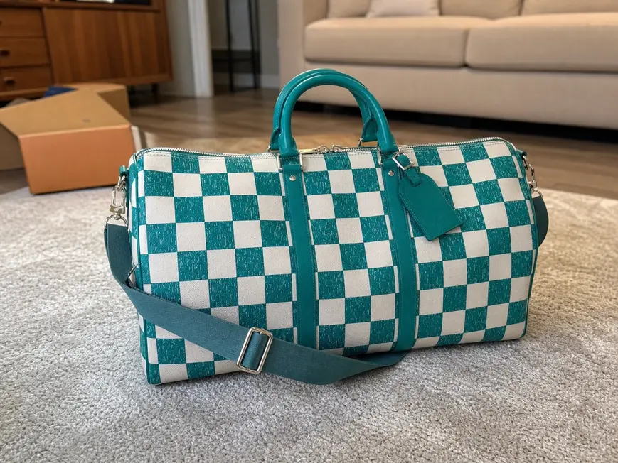Damier Checkerboard Keepall Bandouliere 45 Bag N80404 photo review