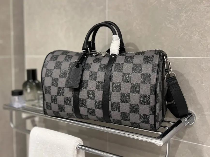 Damier Checkerboard Keepall Bandouliere 45 Bag-Black N80404-Black photo review