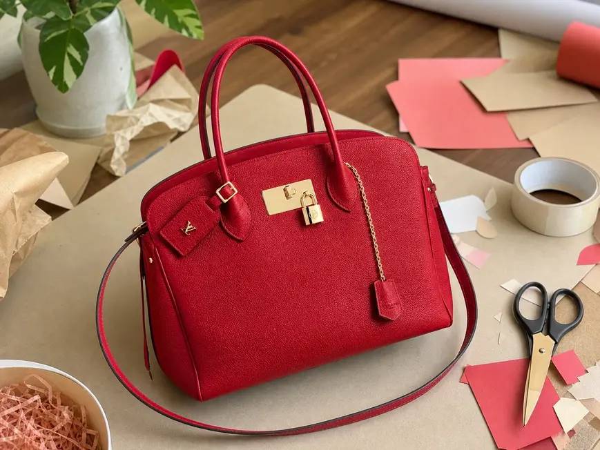 2019 Veau Nuage Milla MM Handbag-Rose Rubis M55025 photo review