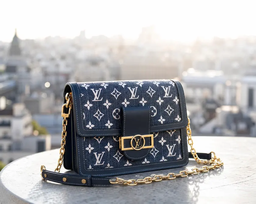 Monogram Denim Dauphine MM Handbag M59631 photo review