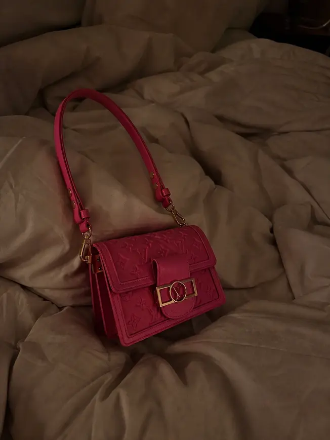 Rose Fluo Mini Dauphine Handbag M20747 photo review