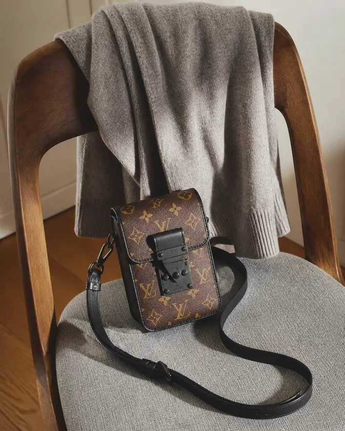 Monogram Macassar S-Lock Vertical Wearable Wallet M81522 photo review