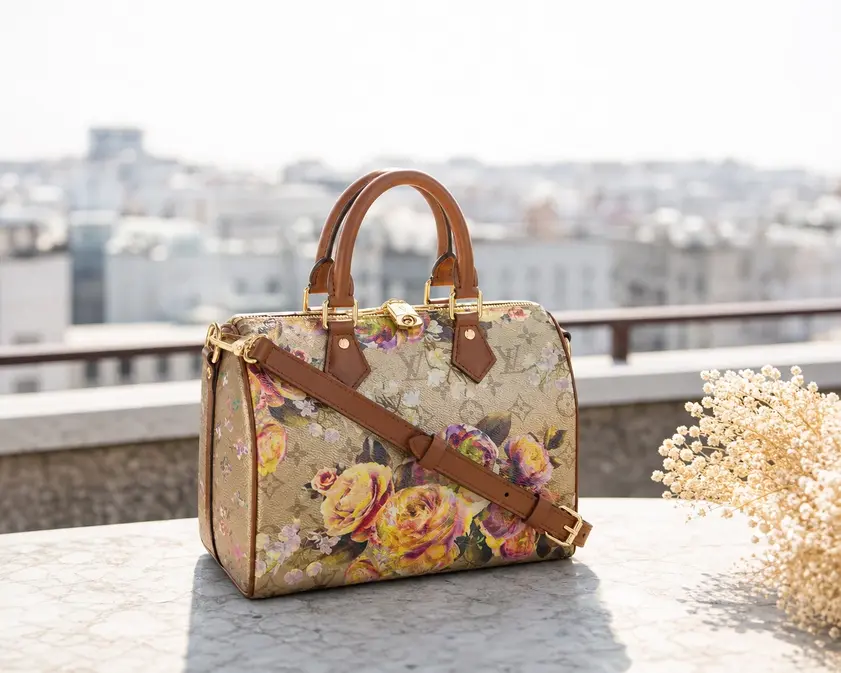Flower Patterned Canvas Speedy Bandouliere 25 Bag M21317 photo review
