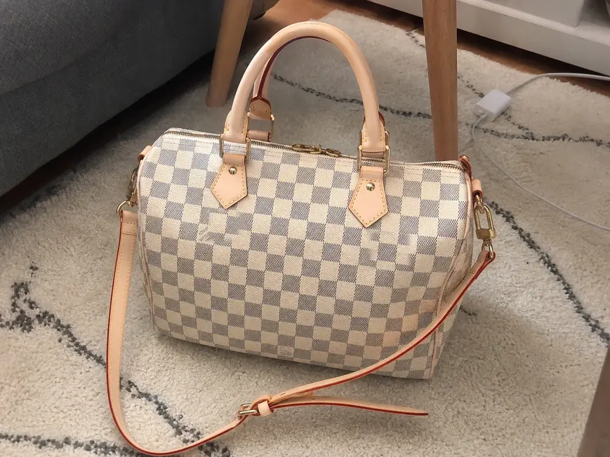 2013 Damier Azur Speedy Bandouliere Speedy 30 N41001 photo review