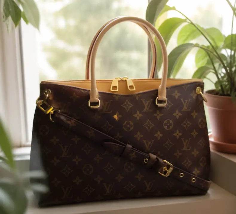 Pallas Monogram Canvas Handbag-Yellow M40929-3 photo review