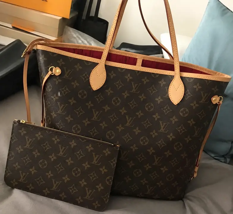 2014 New Monogram Neverfull GM/ Red with Pochette M40991 photo review