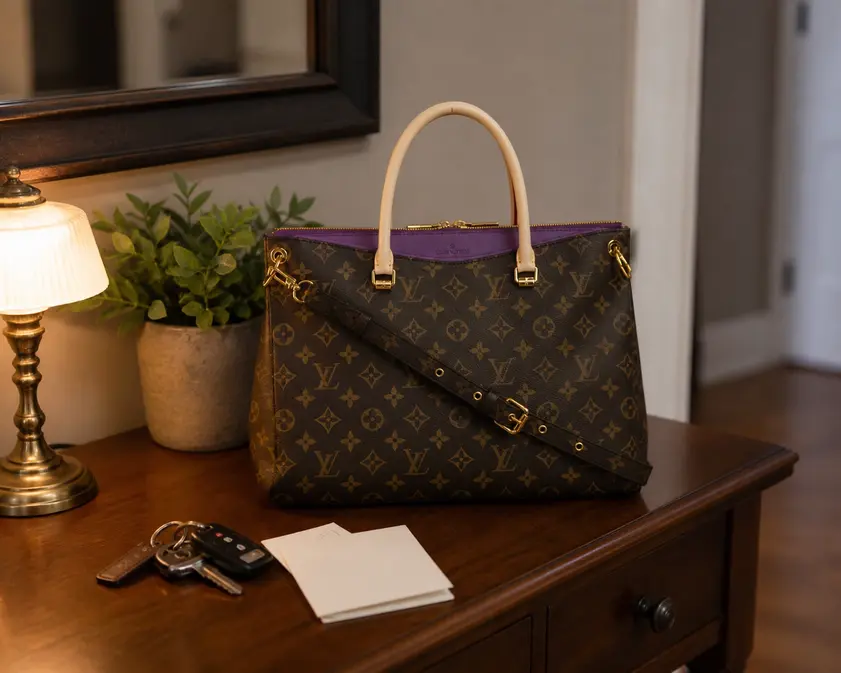 2014 Pallas Monogram Canvas Handbag-Purple M41059 photo review