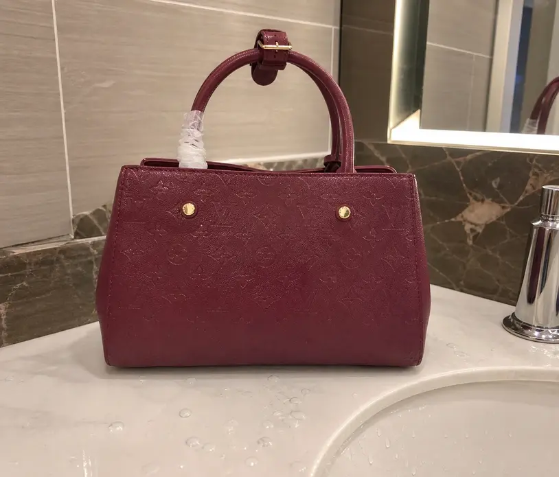 2014 Monogram Canvas Montaigne Bag BB-Deep Red M41050-6 photo review