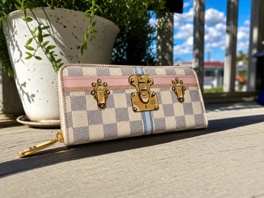 2018 Premium Summer Damier Azur Clemence Wallet N60109 photo review
