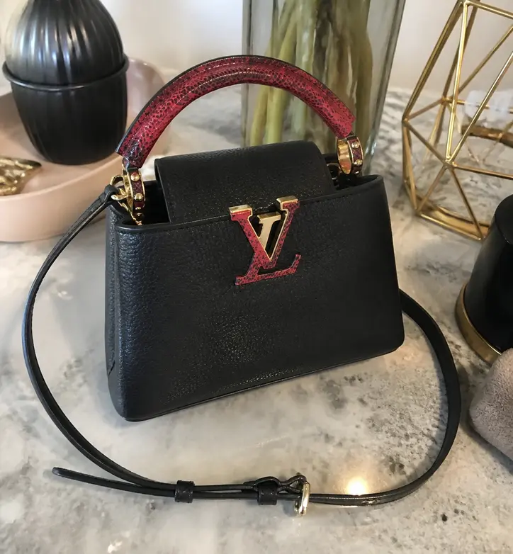 2018 Premium Capucines Mini-Noir Rouge N94048 photo review