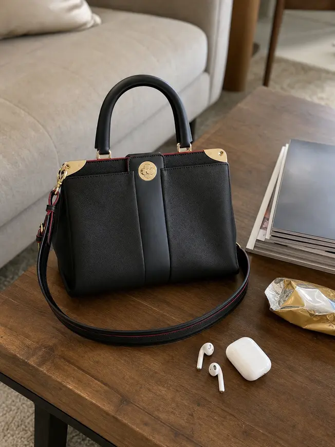 2018 Premium Leather Astrid Handbag-Black M54376 photo review