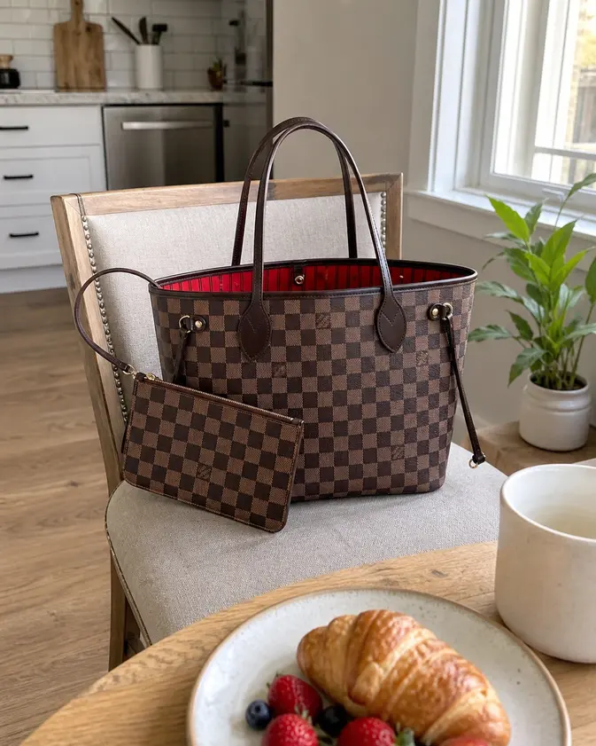 2015 Neverfull Damier Canvas MM Handbag N41358 photo review