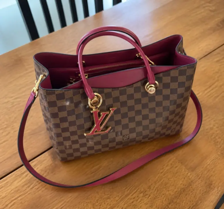2018 Premium Damier Ebene Canvas LV Riverside-Lie de Vin N40052 photo review