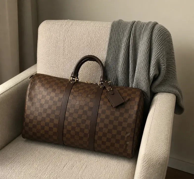 Premium Damier Canvas Keepall 50 Luggage Bag N41427 photo review
