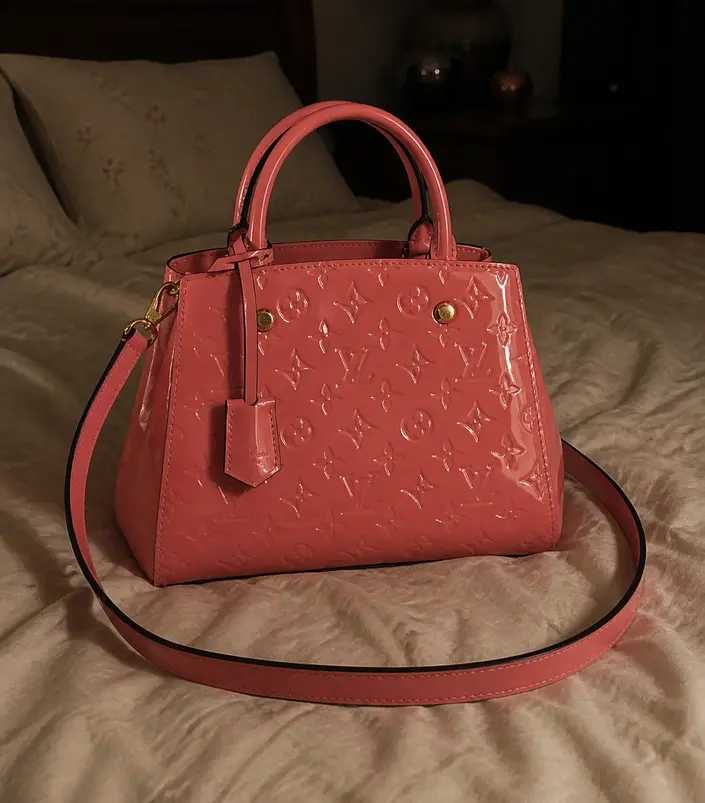 2015 Monogram Vernis Montaigne BB-Rose M50187 photo review