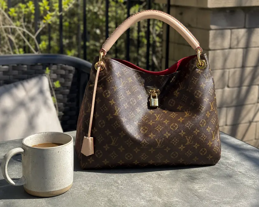 2015 Gaia Monogram Hobo Handbag-Cherry M41620 photo review