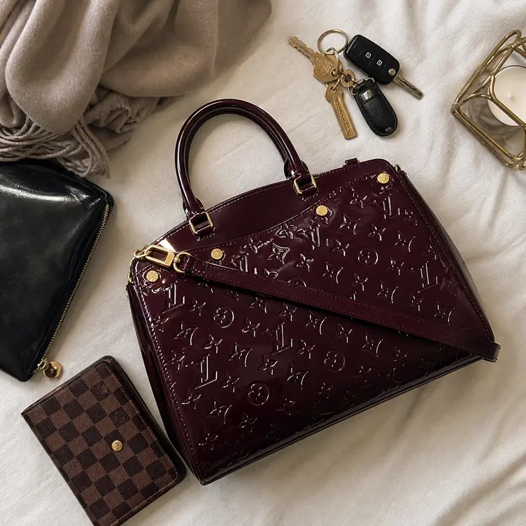 2015 Monogram Vernis Brea MM Handbag-Amarante M50597 photo review