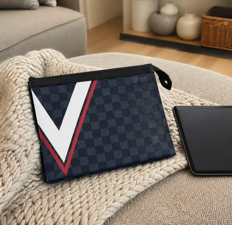 2017 Premium Damier Cobalt Pochette Voyage MM N64023 photo review