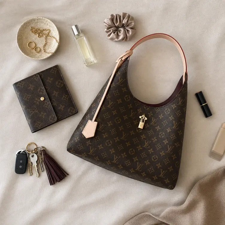 2018 Premium Flower Monogram Hobo handbag-Beige M43546 photo review