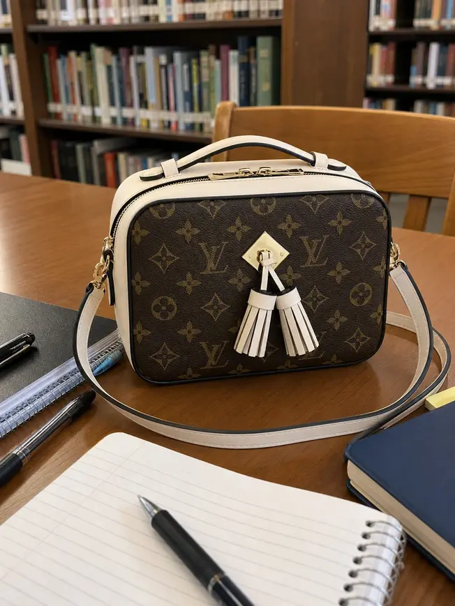 2018 Premium Monogram Canvas Saintonge Handbag-Creme M43555 photo review